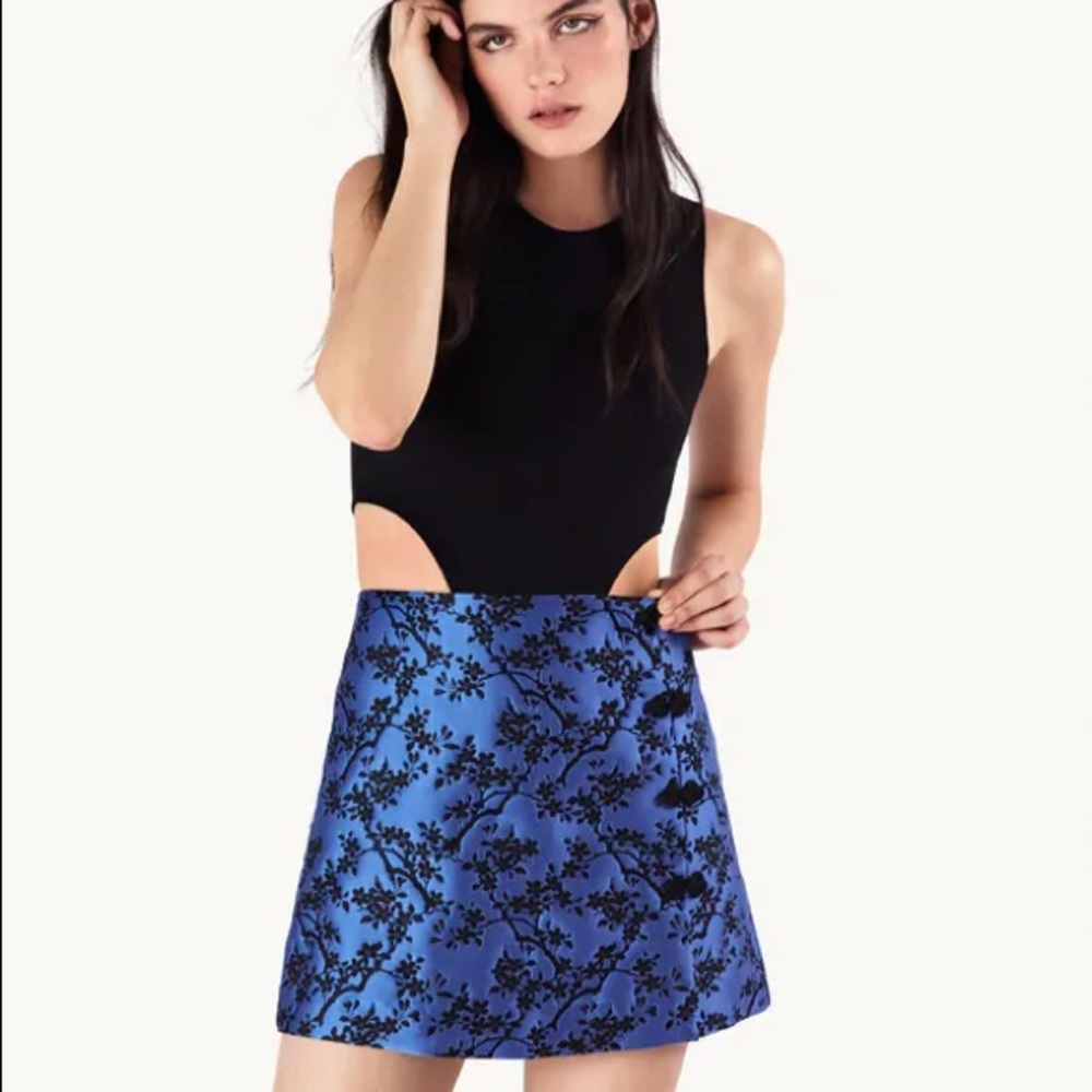 Zara Jaquard Mini Skirt Sz XS NWT